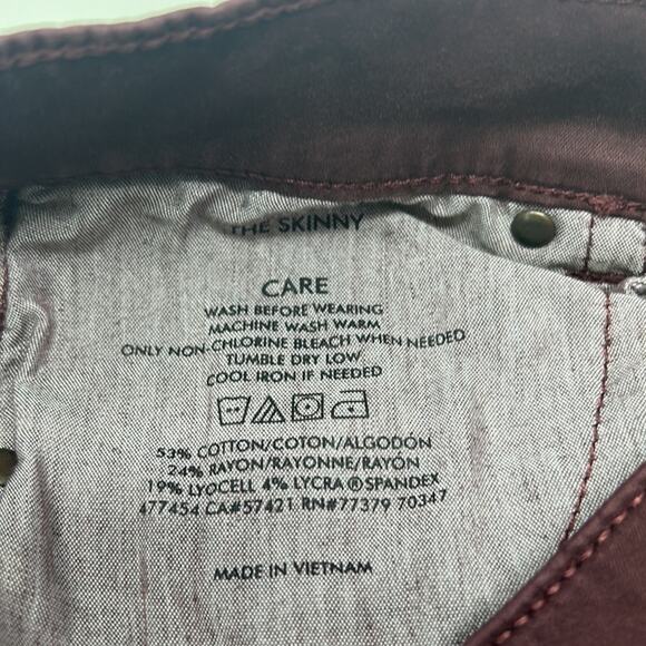 Ann Taylor Women's Wine Color Jeans Size 2 Petite - Picture 13 of 15